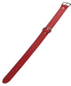 COLLAR CUERO LISO 60 cm. ROJO